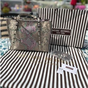 Henri Bendel Beekman snake handbag crossbody satchel